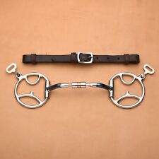 Regal Tack Slotted D Ring Sweet Iron Copper Inlaid Roller Horse Snaffle Bit