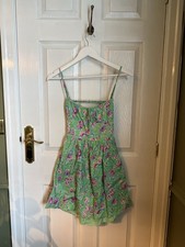 Women’s Zara Green Multicoloured Floral Backless Mini Dress Size XS