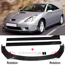 For Toyota Celica Coupe GT GTS Glossy Front Bumper Spoiler Lip + Side Skirts