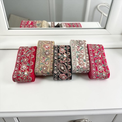 Indian silk lace trim silver - trim,