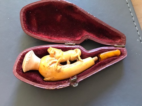 Antique meerschaum pipe carved - meerschaum, pipe-carved