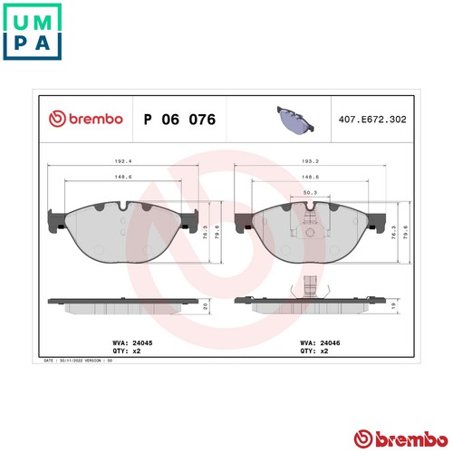 Brake pad set - p, 06