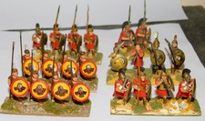 22 PAINTED ANCIENT GREEK HOPLITE/PHALANX SOLDERS MUSICIANS  28/25MM?