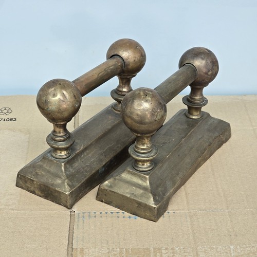 Vintage antique brass - , andirons
