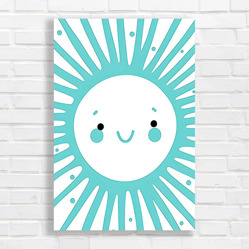 Vibrant sun minimalist teal - minimalist,