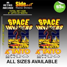 Space Invaders Arcade Artwork Side Sticker set logos / Laminated All Sizes 