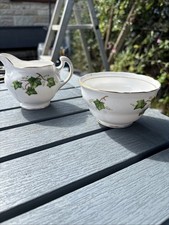 Colclough Milk Jug And Sugar Bowl Set Ivy Pattern See Photos