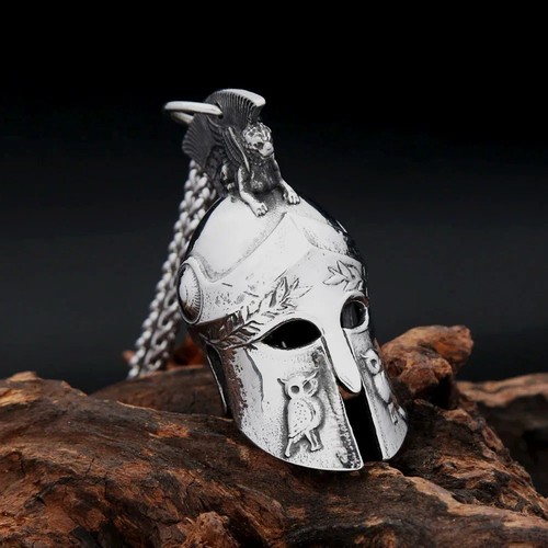 Greek spartan helmet pendant - spartan,