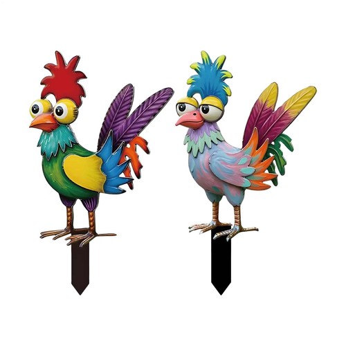 Metal rooster garden - metal, decor