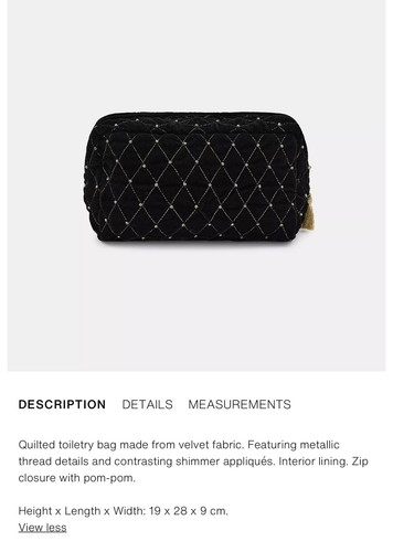 Zara quilted velvet toiletry - zara,