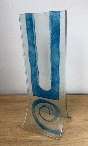 Carneol glass vase clear blue - vase,