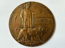 WW1 Death Plaque Richard Francis Davies.