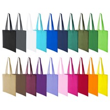 Colours Reusable Cotton eco tote bag Shopping Bag For Life LONG HANDLE 100%