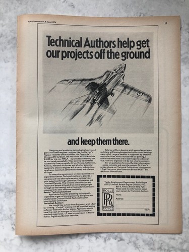 1974 aircraft advert - advert, rolls