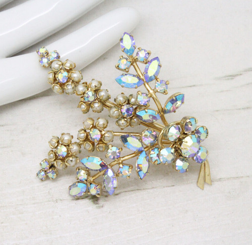 Vintage 1950s faceted - 1950s, blue