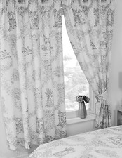Toile De Jouy Grey Curtains