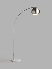 John Lewis & Partners Chrome/White Hector Floor Lamp A