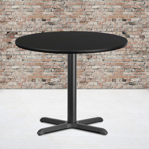Round black laminate - laminate, table