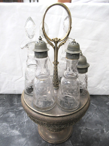 Antique silverplate glass - 6,