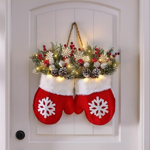 New christmas glove wreath - new,