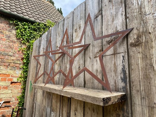 Set rusty hollow stars - hollow,