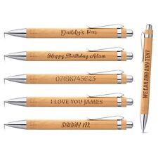 Personalised Pen Engraved Bamboo, Natural Wooden Handwriting Pen, Natural Gift