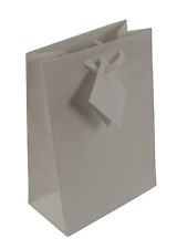 10 White Glossy Tote Style Drawstring Jewellery Presentation Gift Carrier Bags