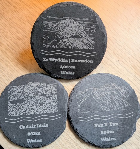 Welsh slate coasters - 3, x