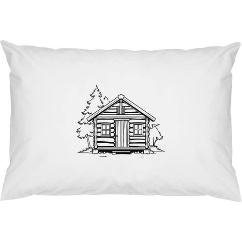 Log cabin cotton pillow - 'log, cabin'