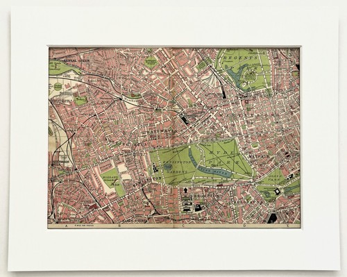 Antique 1920s london map - antique,