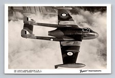 RPPC RAF De Havilland Venom FB1 Jet Fighter Plane FLIGHT Photograph Postcard