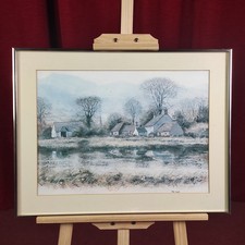 Mike Knight Artist "Morning on the Farm" Giclee Print Frame Size 19" x 24" Rare