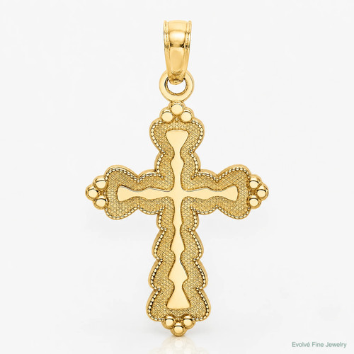 14k yellow gold scalloped - yellow,