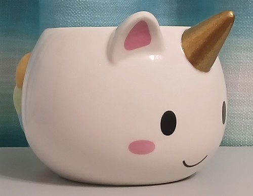 Novelty white unicorn - white, mug