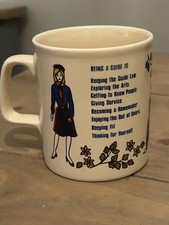 Retro Vintage Cream Staffordshire Pottery Kiln Craft Girl Guide Cup Coffee Mug 