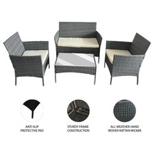 Rattan garden furniture set - garden,