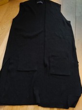 Marks and Spencer Collection Womens Black Long Sleeveless Cardigan Size Small