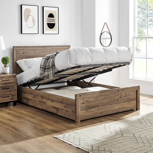 Rodley oak wooden ottoman - oak,