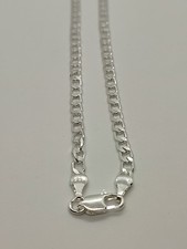 Solid 925 Sterling Silver Mens Curb Chain Link Chain Necklace 50cm x 4mm