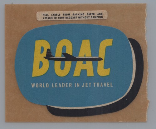 Boac airline sticker - boac, dh
