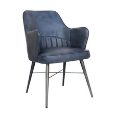 sherlock leather and iron chair - blue