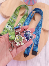 Disney Character Pixar Monster inc Sully Mike ear holiday ID lanyard Safety Clip