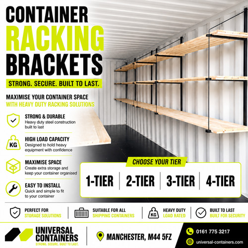 Container shelving brackets - container,