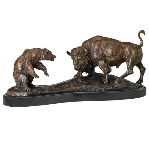 Bronze bison bull - , bear