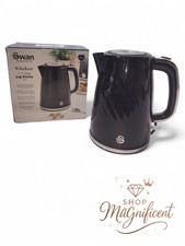 Swan Windsor Cordless Jug Kettle Electric 1.7L Rapid Boil 360° Base Black 3000W