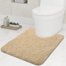 Luxury U-Shaped Bathroom Mat, Soft Absorbent Microfiber Non-Slip Toilet Rug Carp