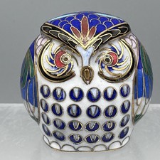 Cloisonné Owl Bird Figurine