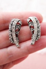 Art deco earrings vintage style statement earrings 1920s jewelry crystal studs