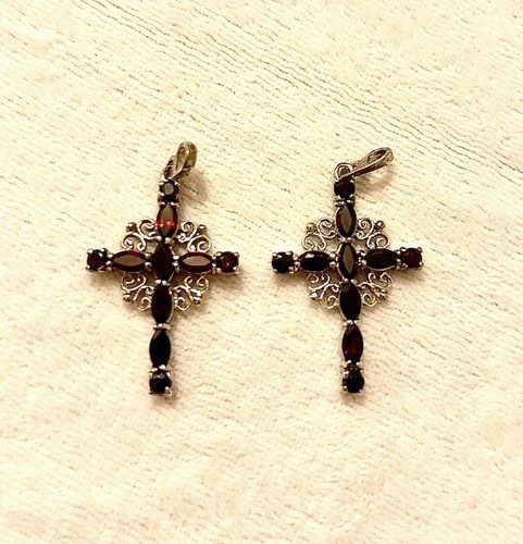 Fab garnet silver cross - 2,