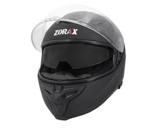 Zorax Matt Black L (59-60cm) Double Visor Full Face Motorbike Motorcycle Helmet